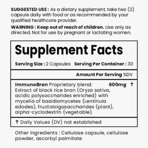 Immuno Bran Supplement Facts